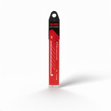 30° afbreekmesjes carbonstaal 10 stuks rood