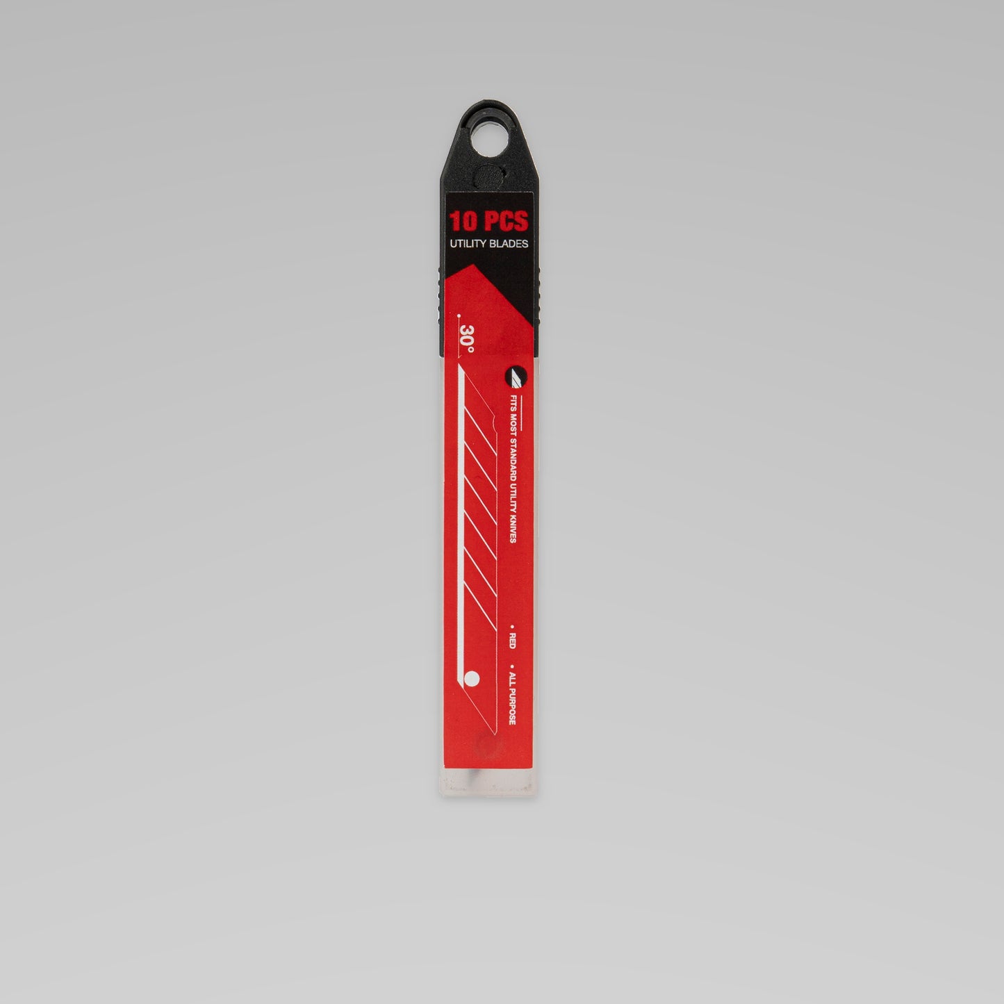 30° afbreekmesjes carbonstaal 10 stuks rood